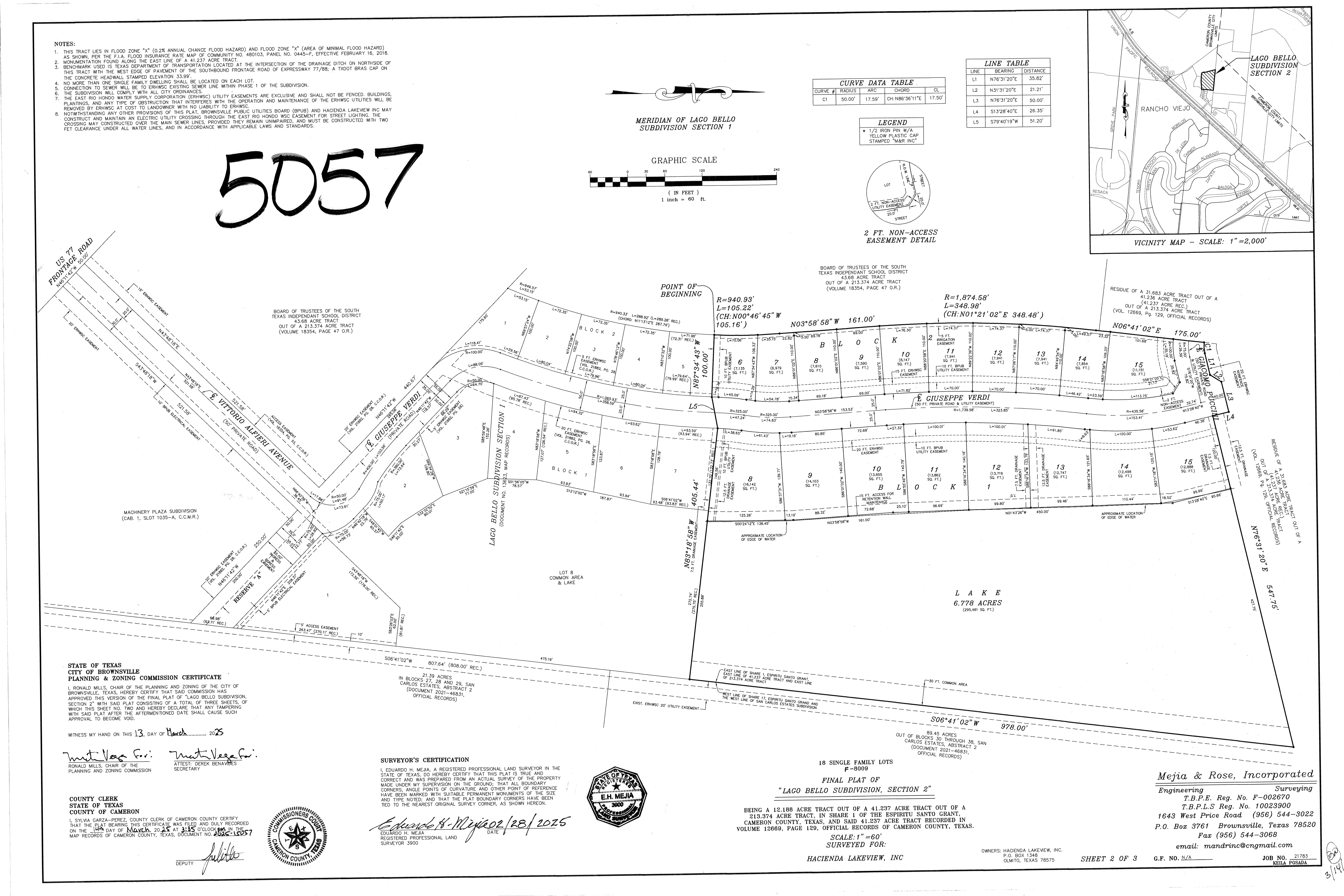 Lago Bello Section 2 Plat